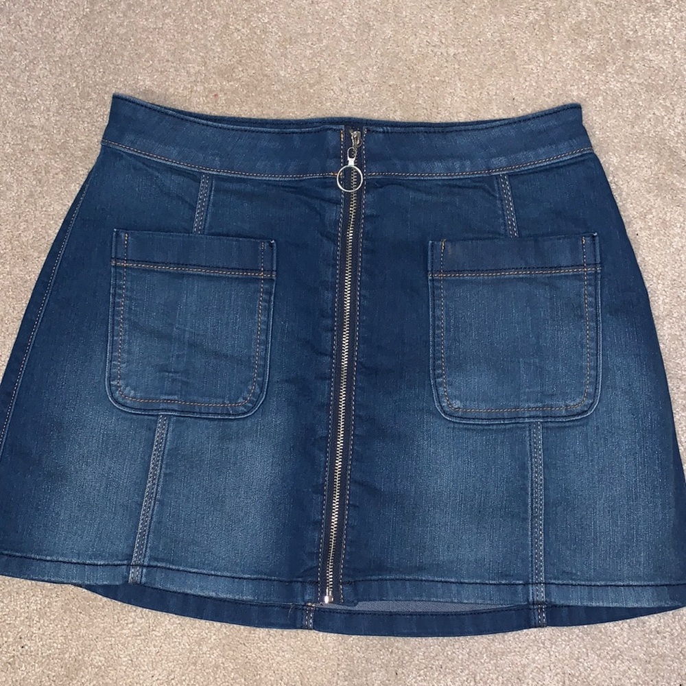 Hollister pocket zip-up denim skirt